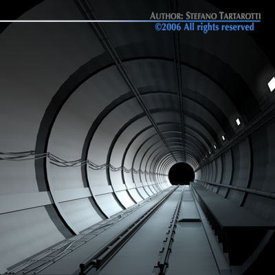 Tunnel subway 3D model_2