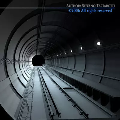 Tunnel subway 3D model_0
