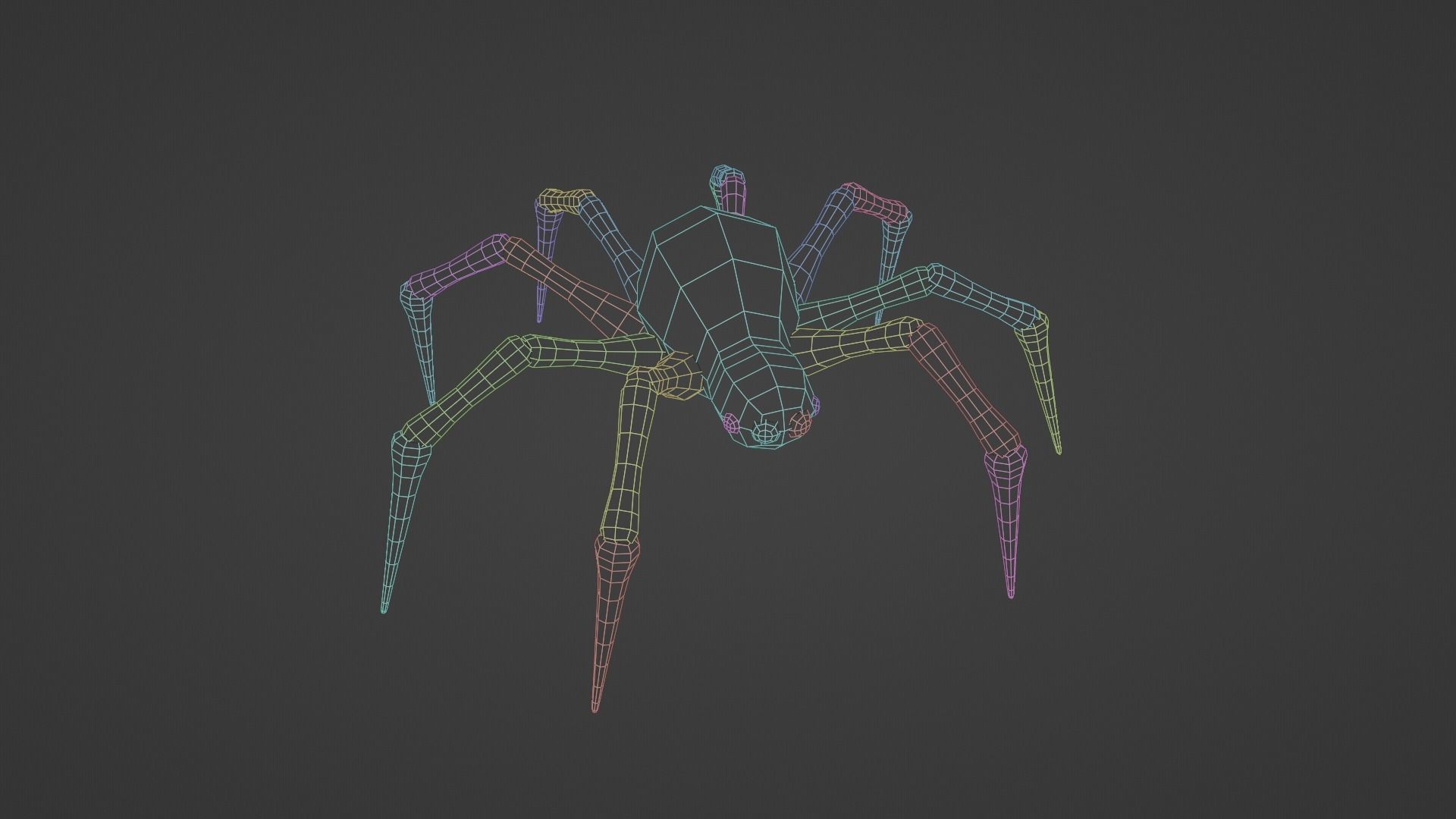 Textured rigged and animated spider Low-poly 3D model_6
