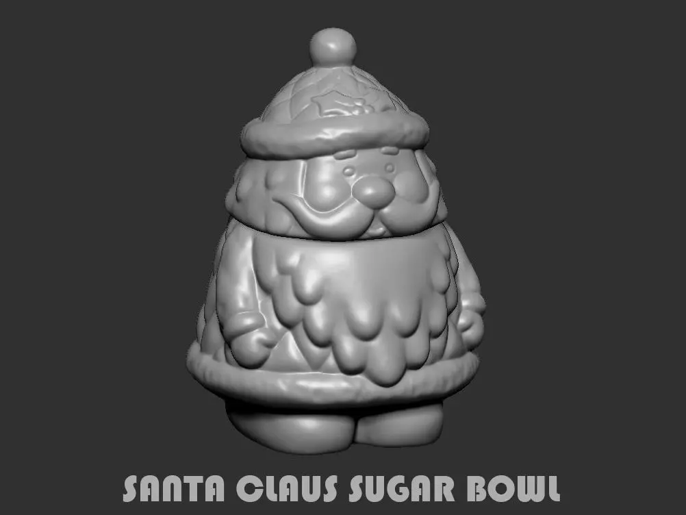 Santa Claus Sugar Bowl 3D print model_0