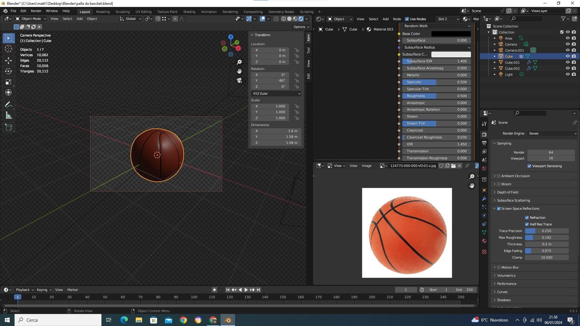 Basket Ball Low-poly 3D model_4