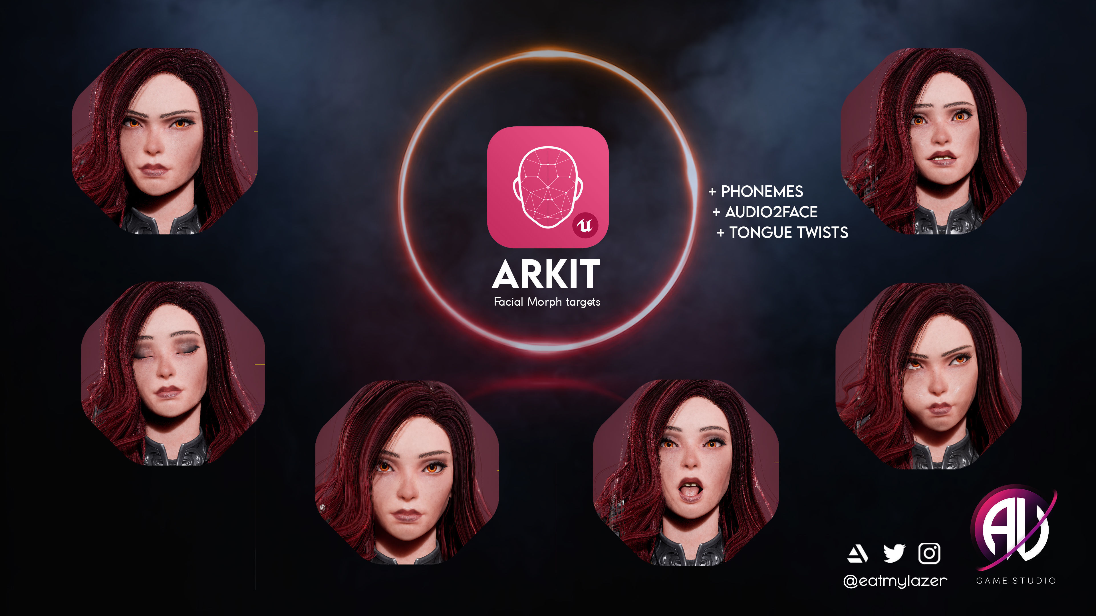 Female Modular Knight - Beatrice Low-poly 3D model_6