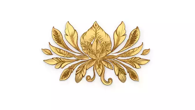 feather decor set wall mural 04 3D model