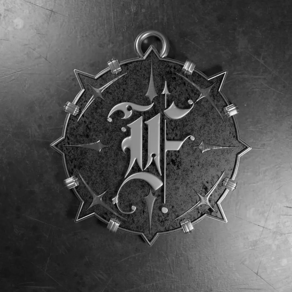 Medallion with letter F 3D printable model 3D print model