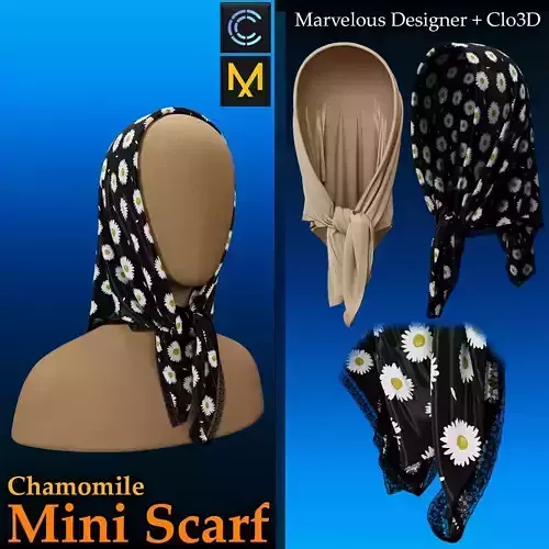 Chamomile Mini Scarf  - ZPRG-3Ds Max-FBX-OBJ