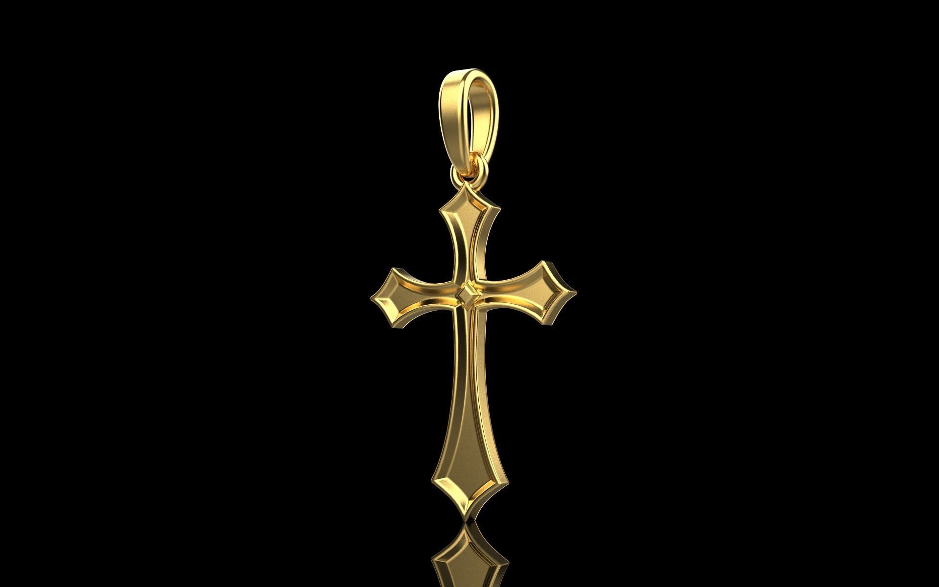 Simple cross model 541 3D print model_20