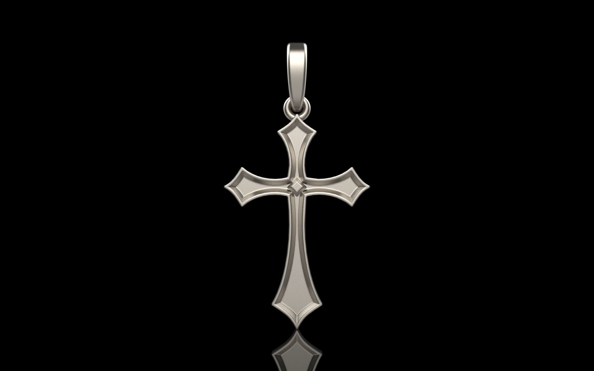 Simple cross model 541 3D print model_14