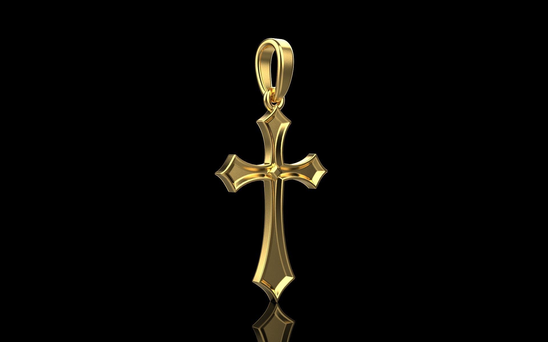 Simple cross model 541 3D print model_24