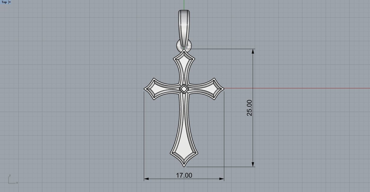 Simple cross model 541 3D print model_6
