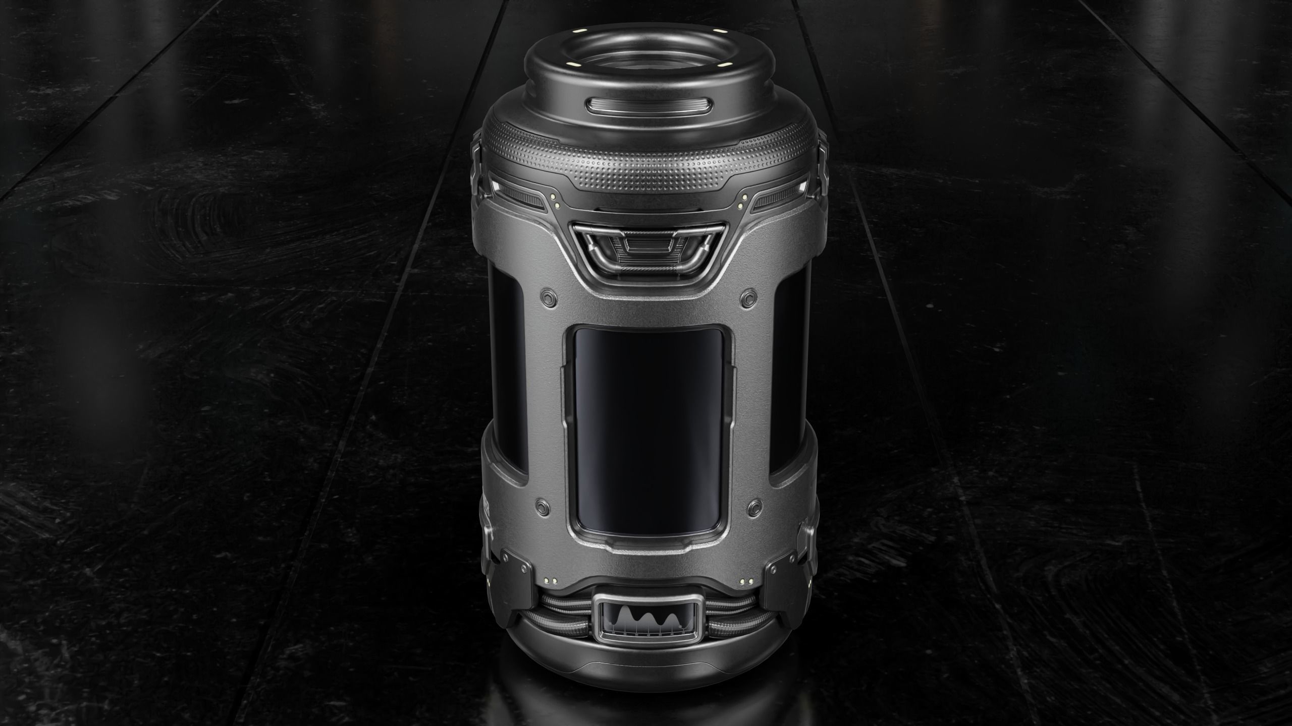 Sci-fi Barrel with Sci-fi Rack Low-poly 3D model_6