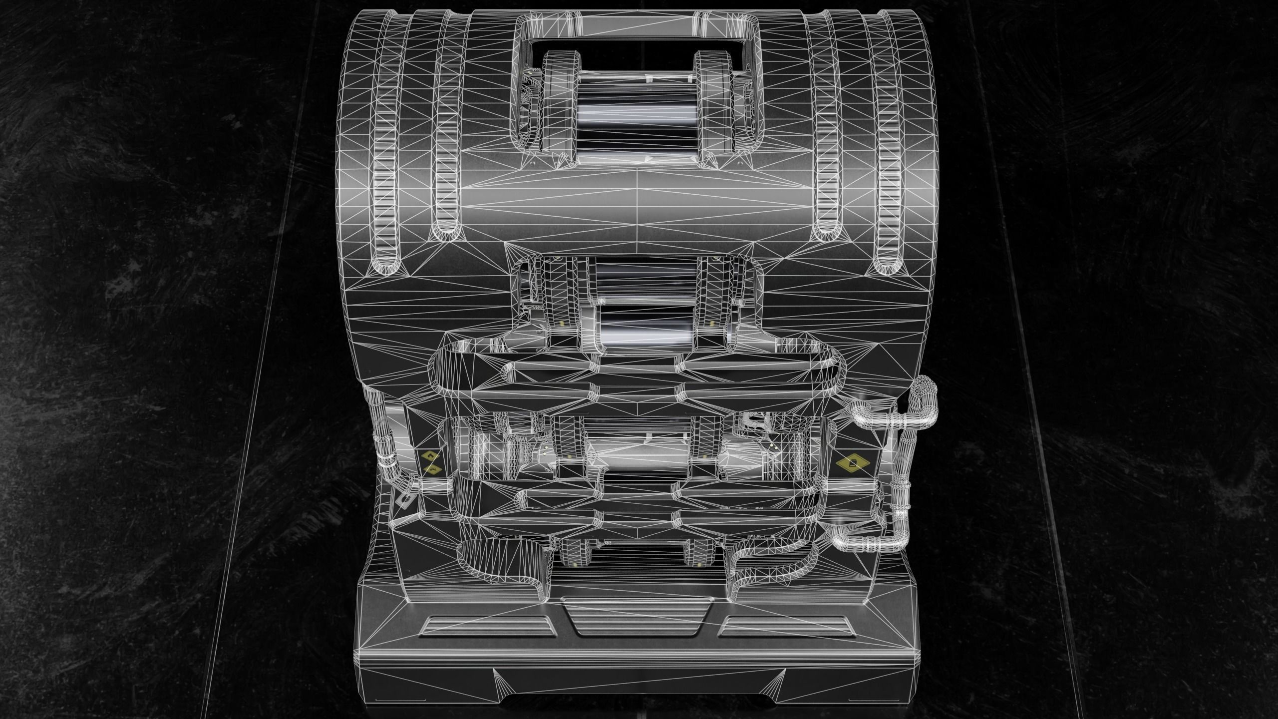 Sci-fi Barrel with Sci-fi Rack Low-poly 3D model_29