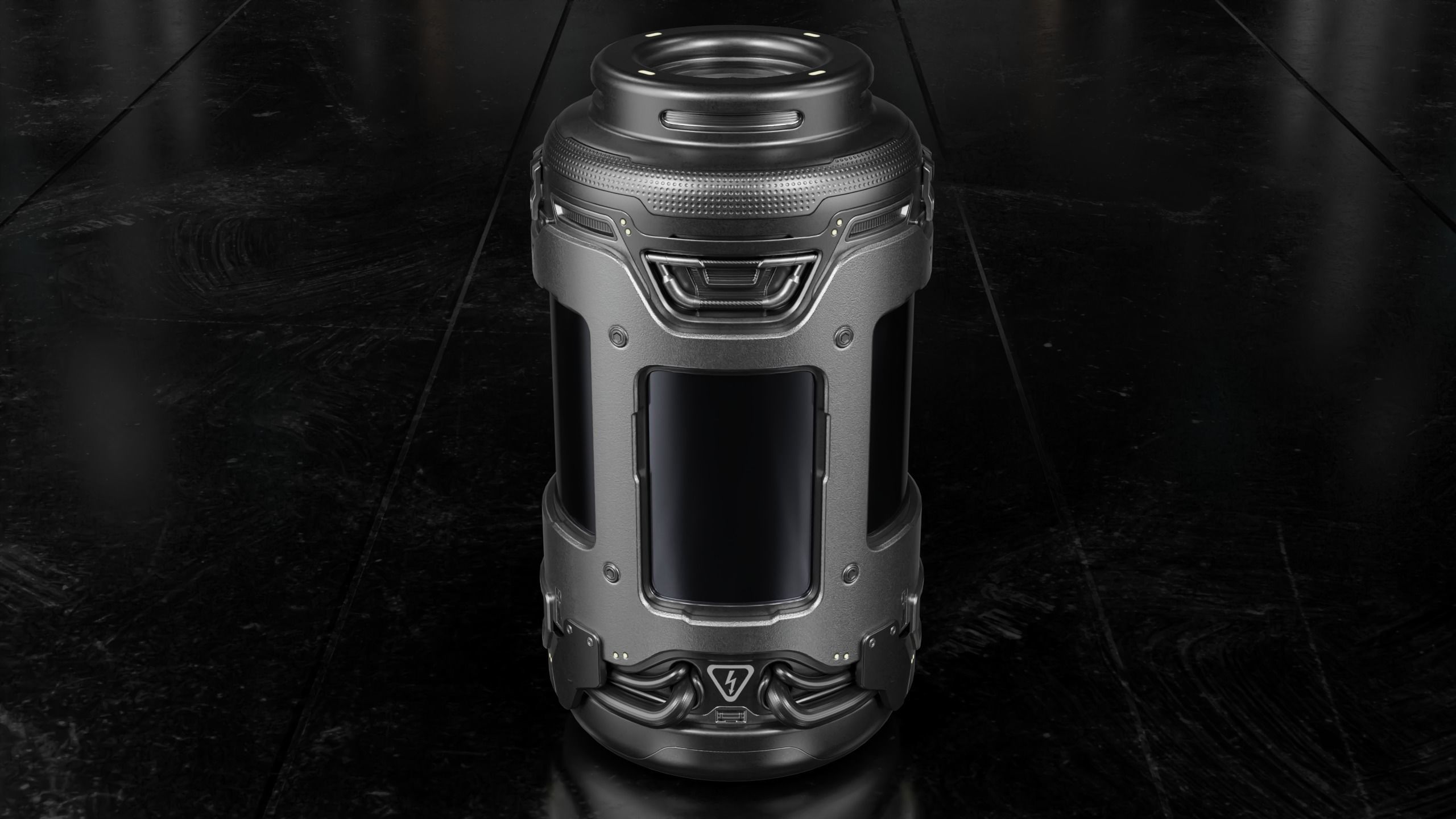 Sci-fi Barrel with Sci-fi Rack Low-poly 3D model_8