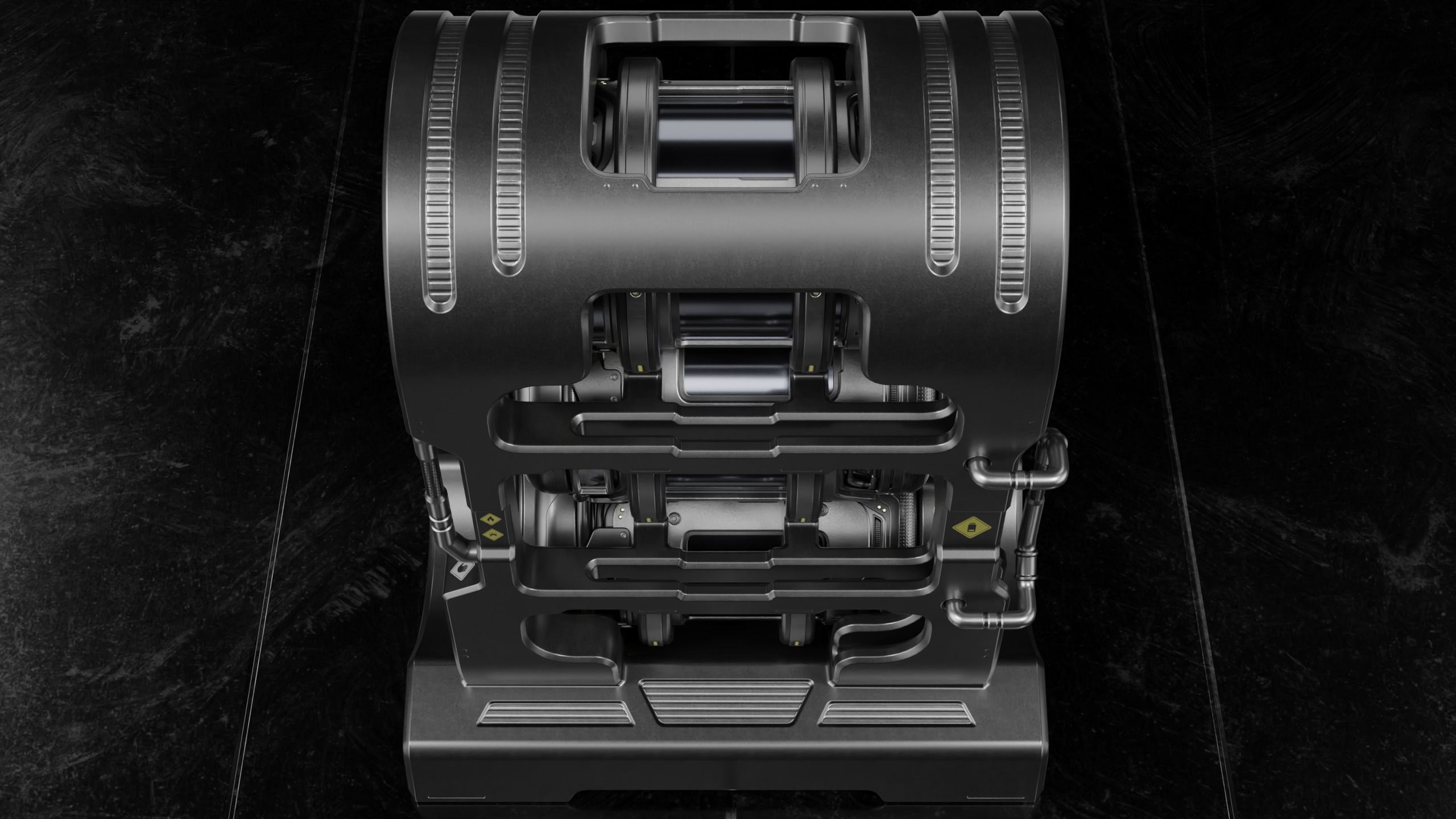 Sci-fi Barrel with Sci-fi Rack Low-poly 3D model_5
