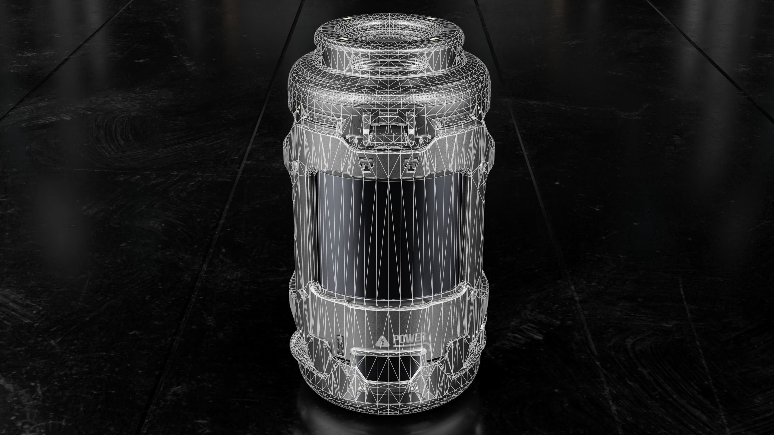 Sci-fi Barrel with Sci-fi Rack Low-poly 3D model_31