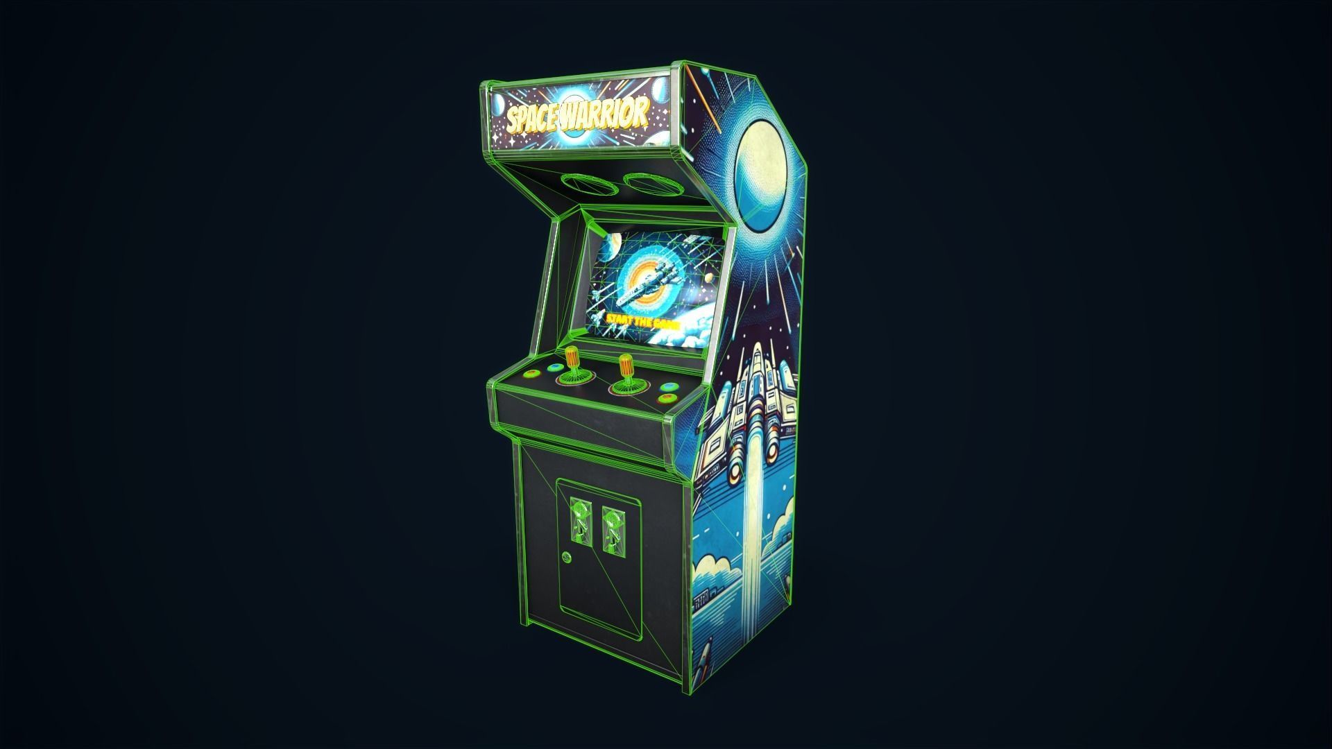 Retro gaming machine Low-poly 3D model_20