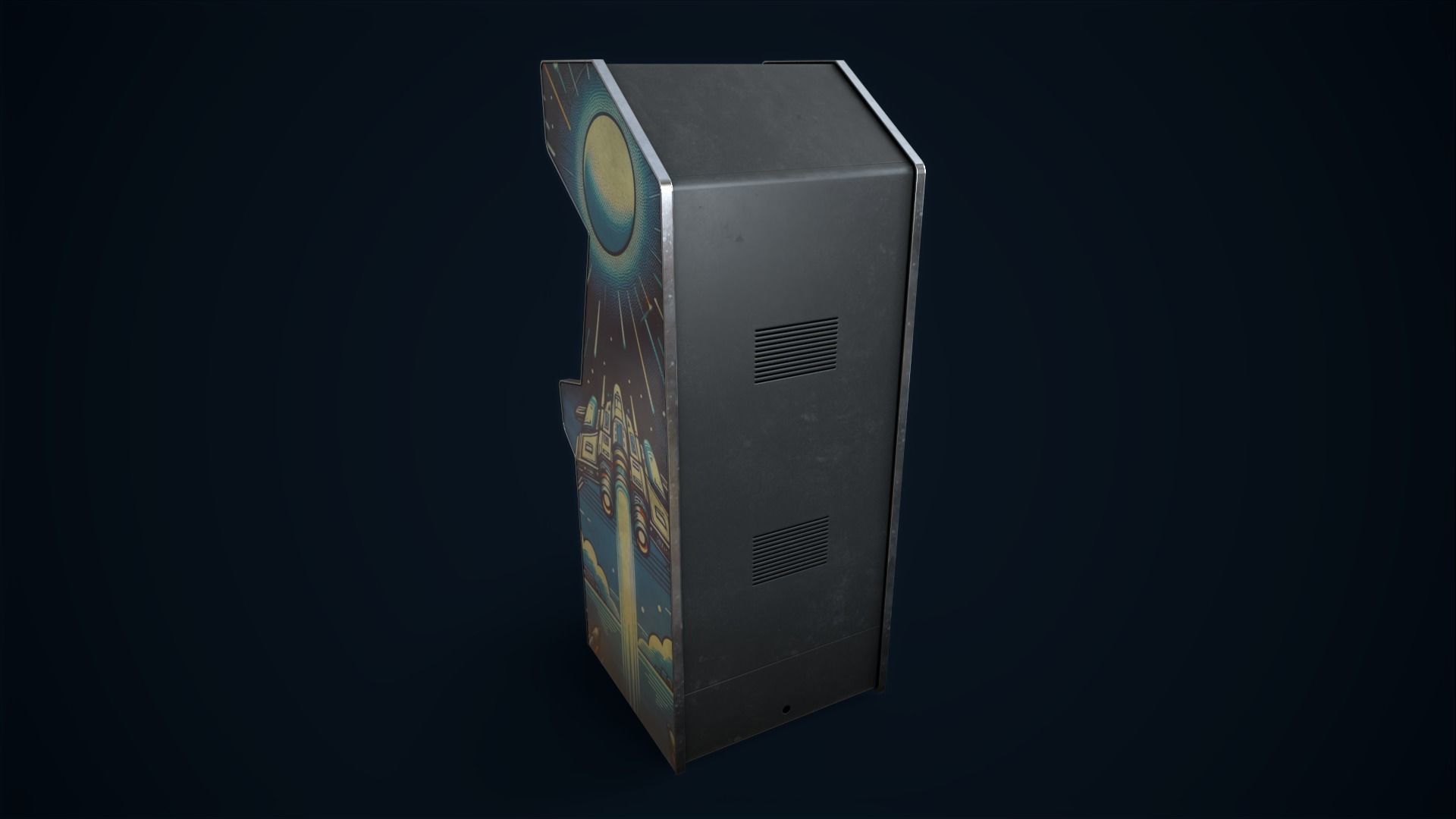 Retro gaming machine Low-poly 3D model_10