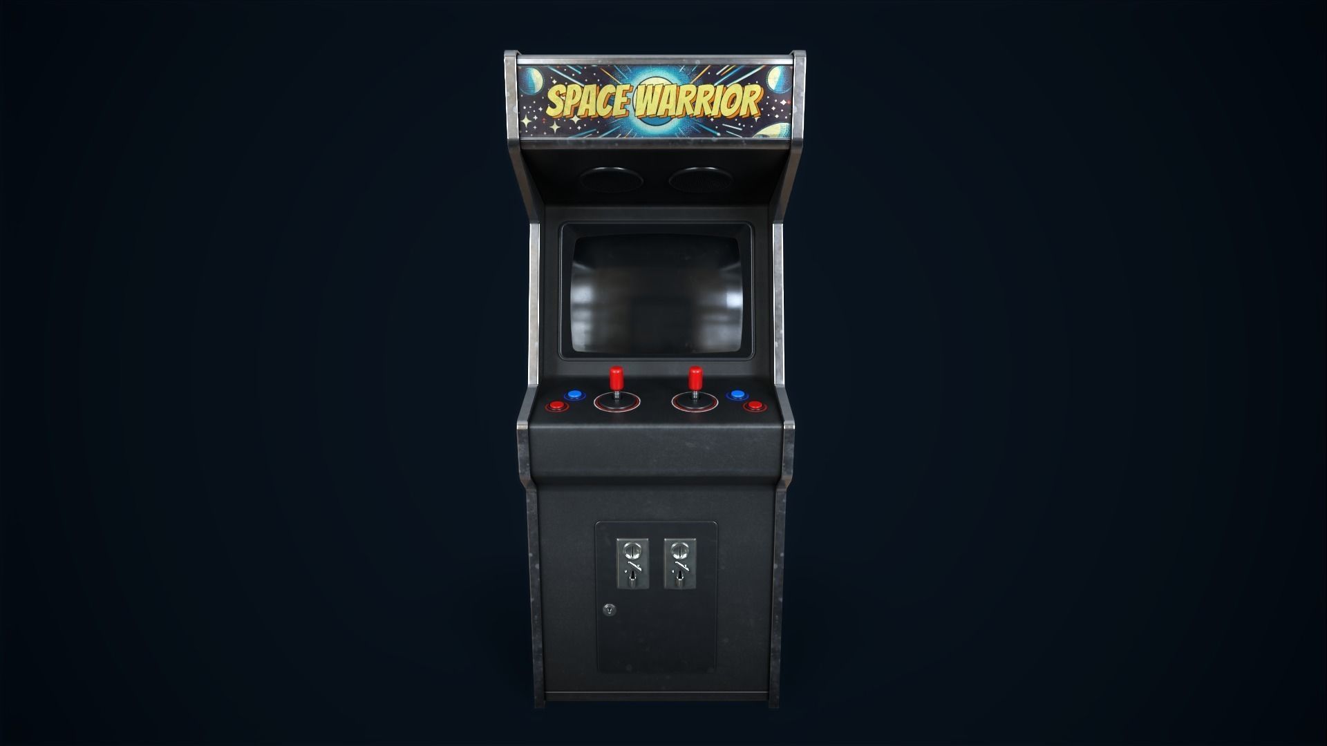 Retro gaming machine Low-poly 3D model_6
