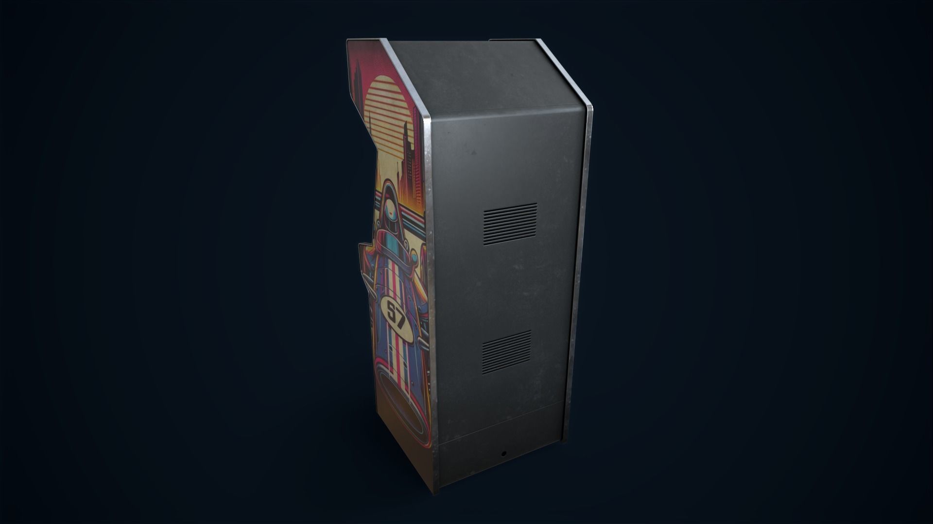 Retro gaming machine Low-poly 3D model_11