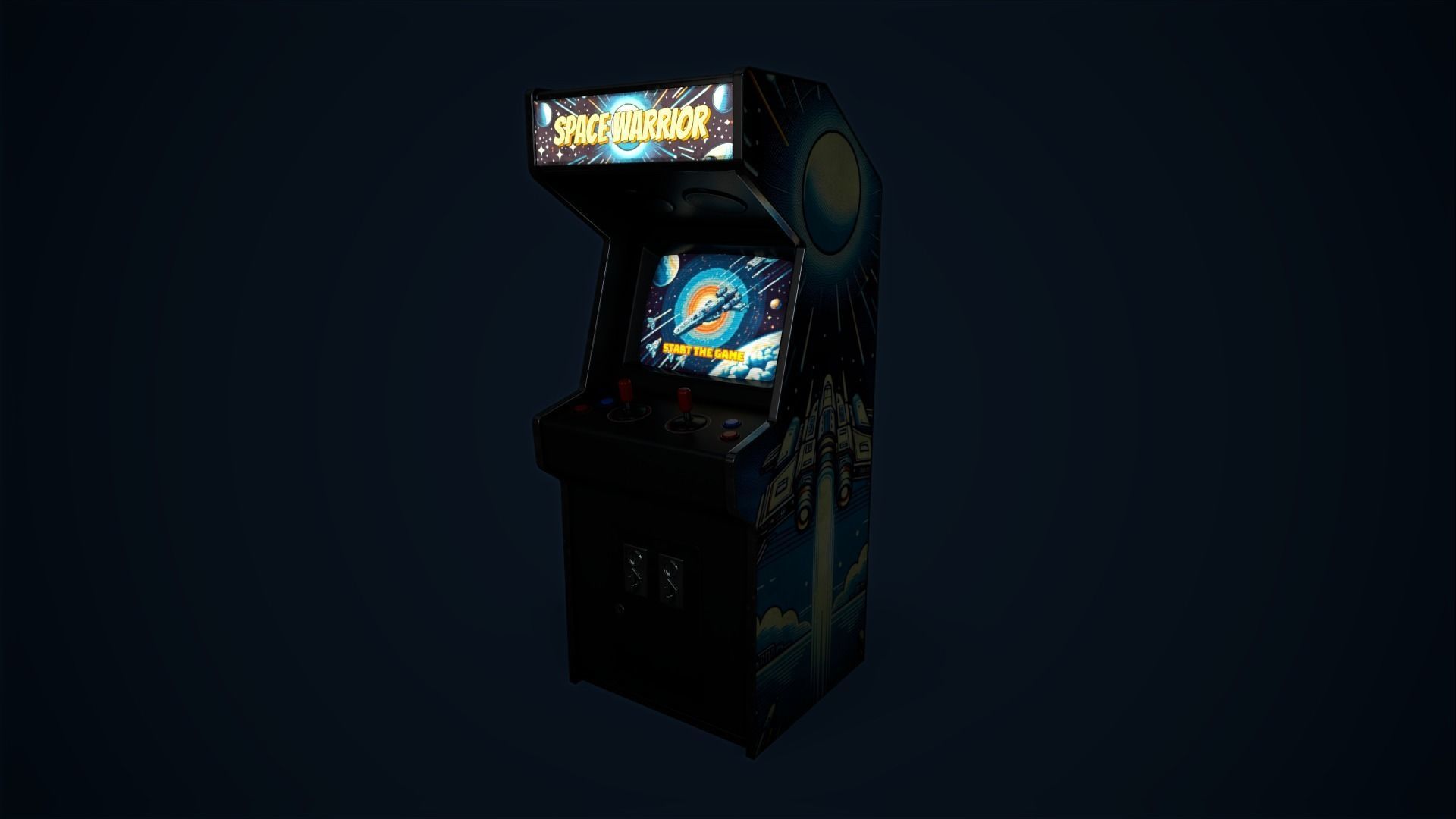 Retro gaming machine Low-poly 3D model_4