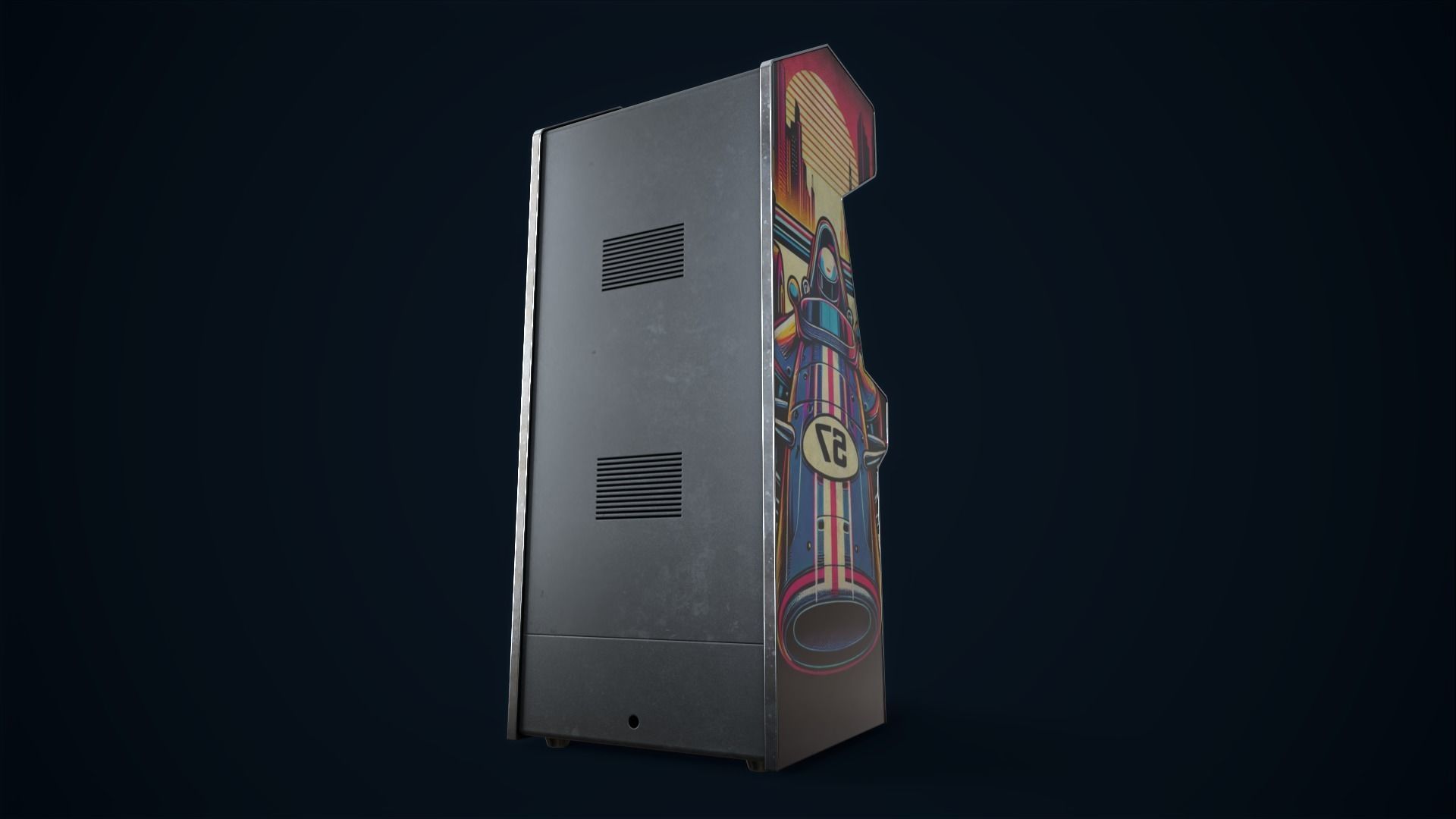 Retro gaming machine Low-poly 3D model_18