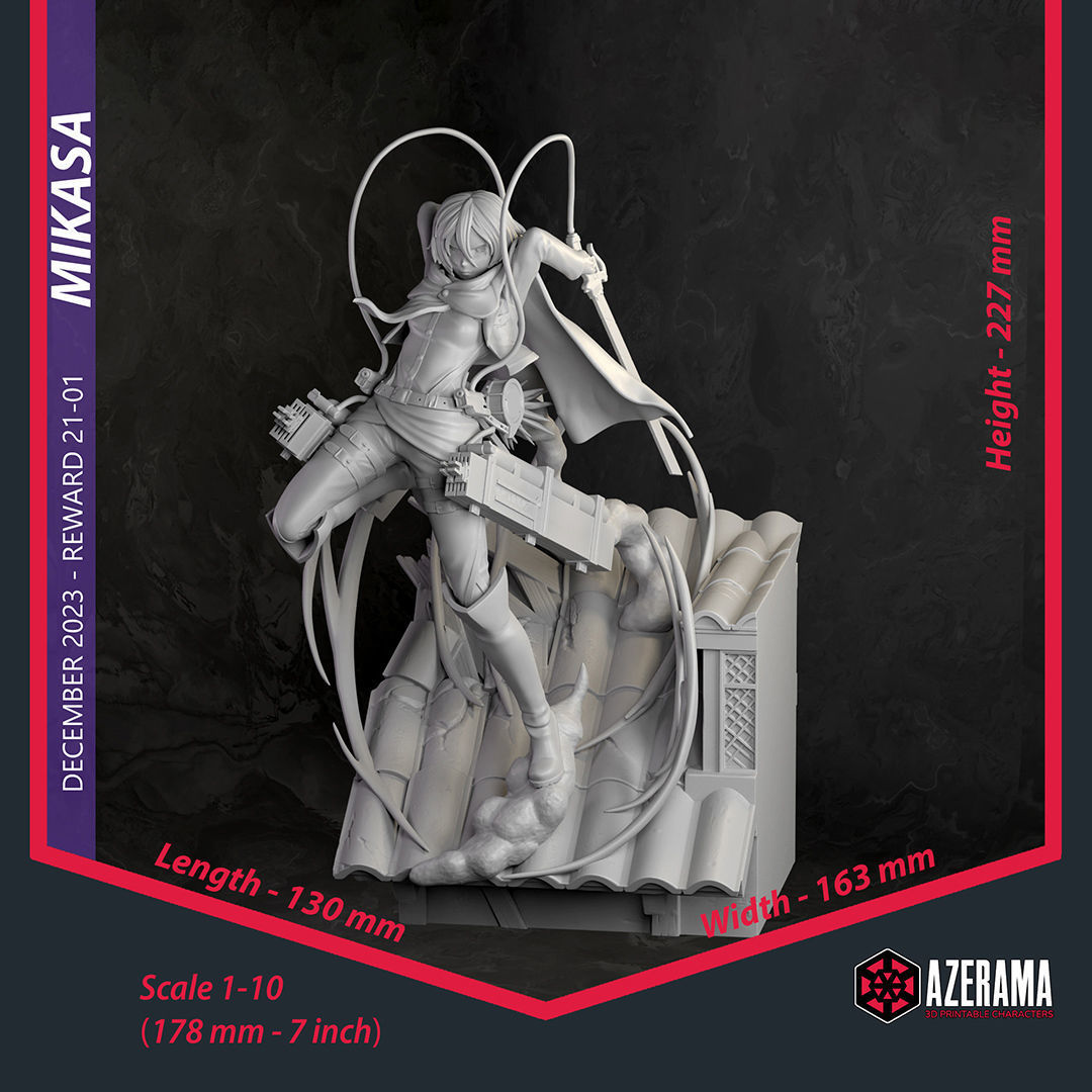 Mikasa For 3D Printing 3D print model_9