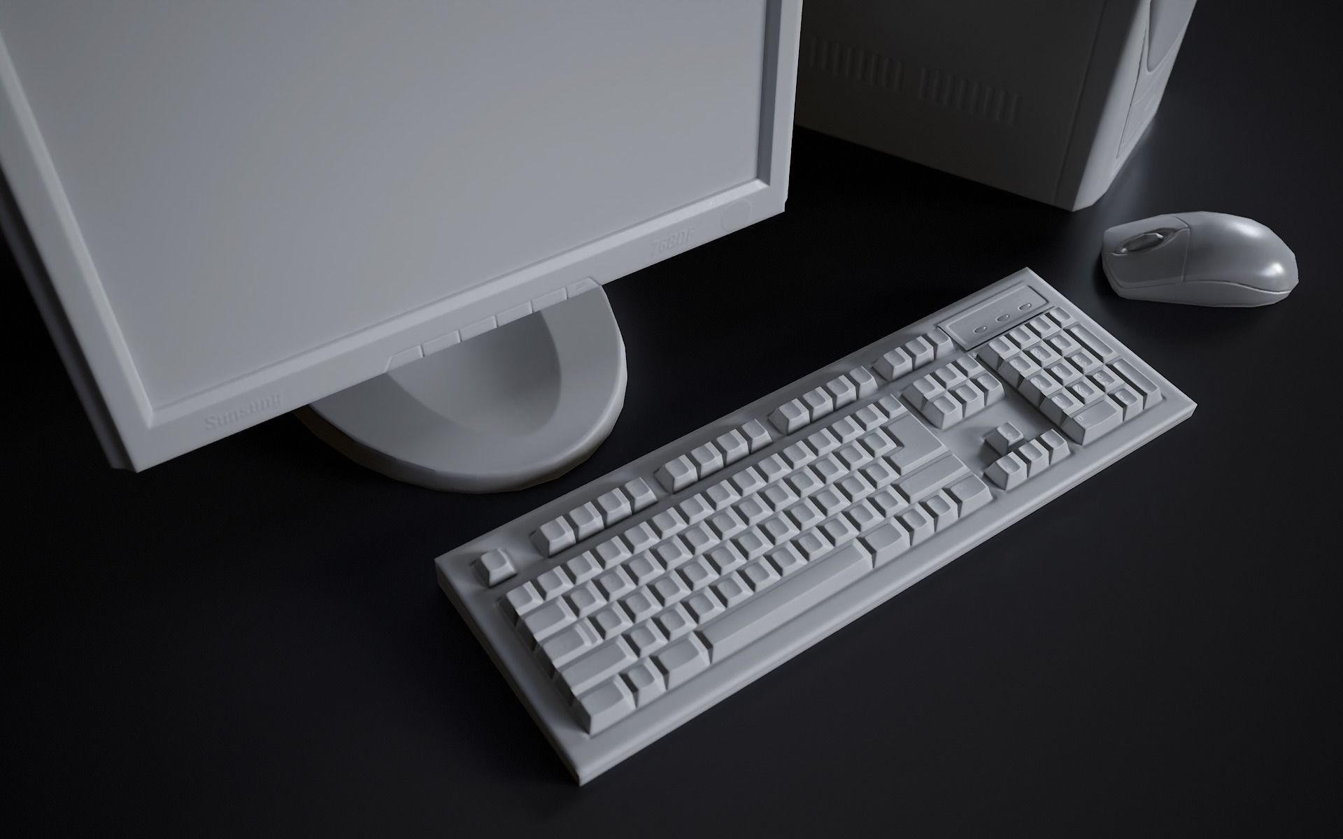 Old PC Personal computer Low-poly 3D model_11