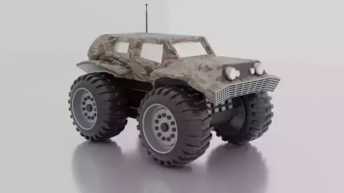 Monster Car Low-poly 3D model