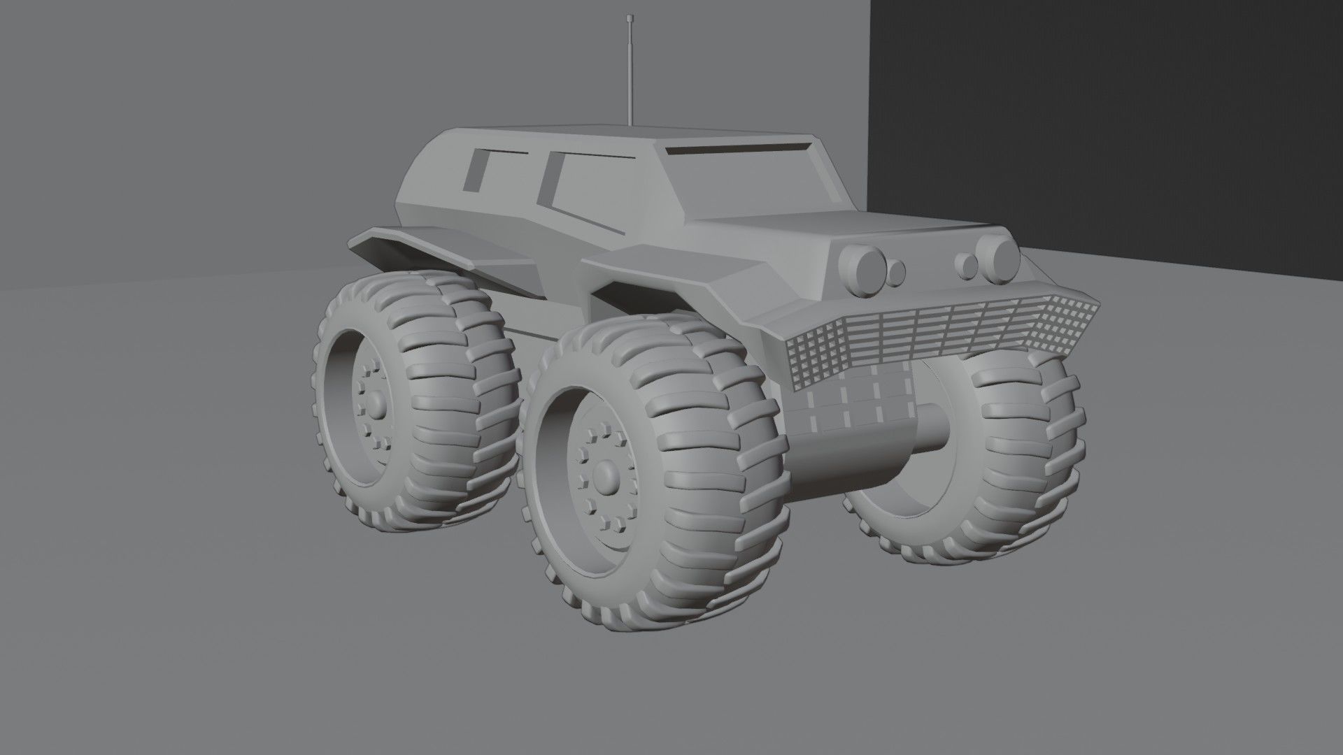 Monster Car Low-poly 3D model_14