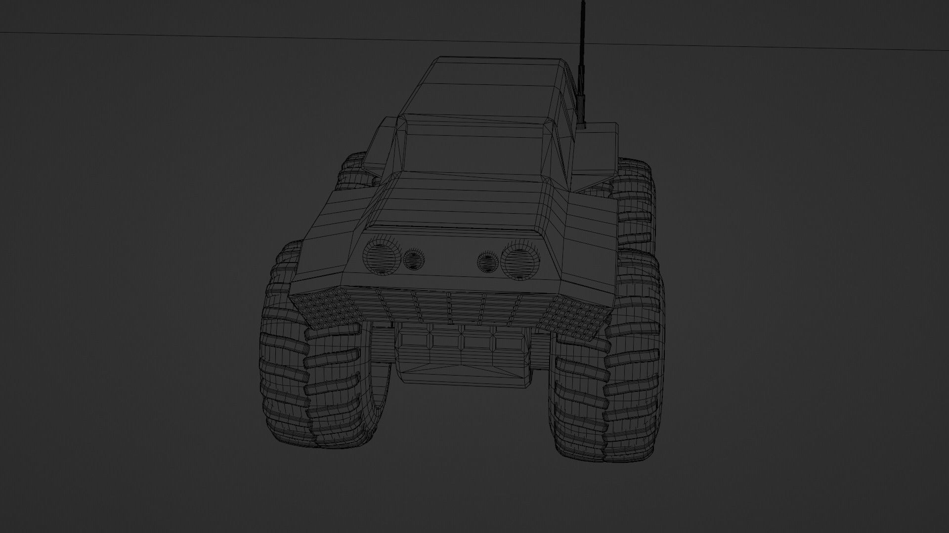 Monster Car Low-poly 3D model_19