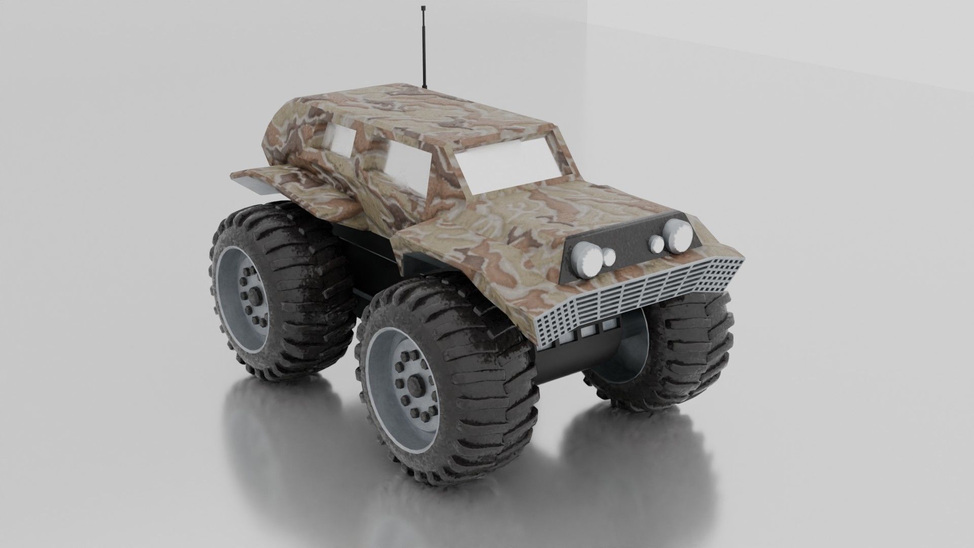 Monster Car Low-poly 3D model_7