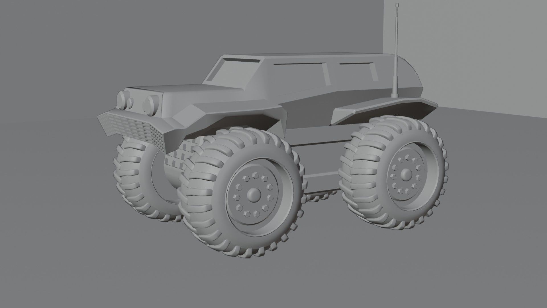Monster Car Low-poly 3D model_11
