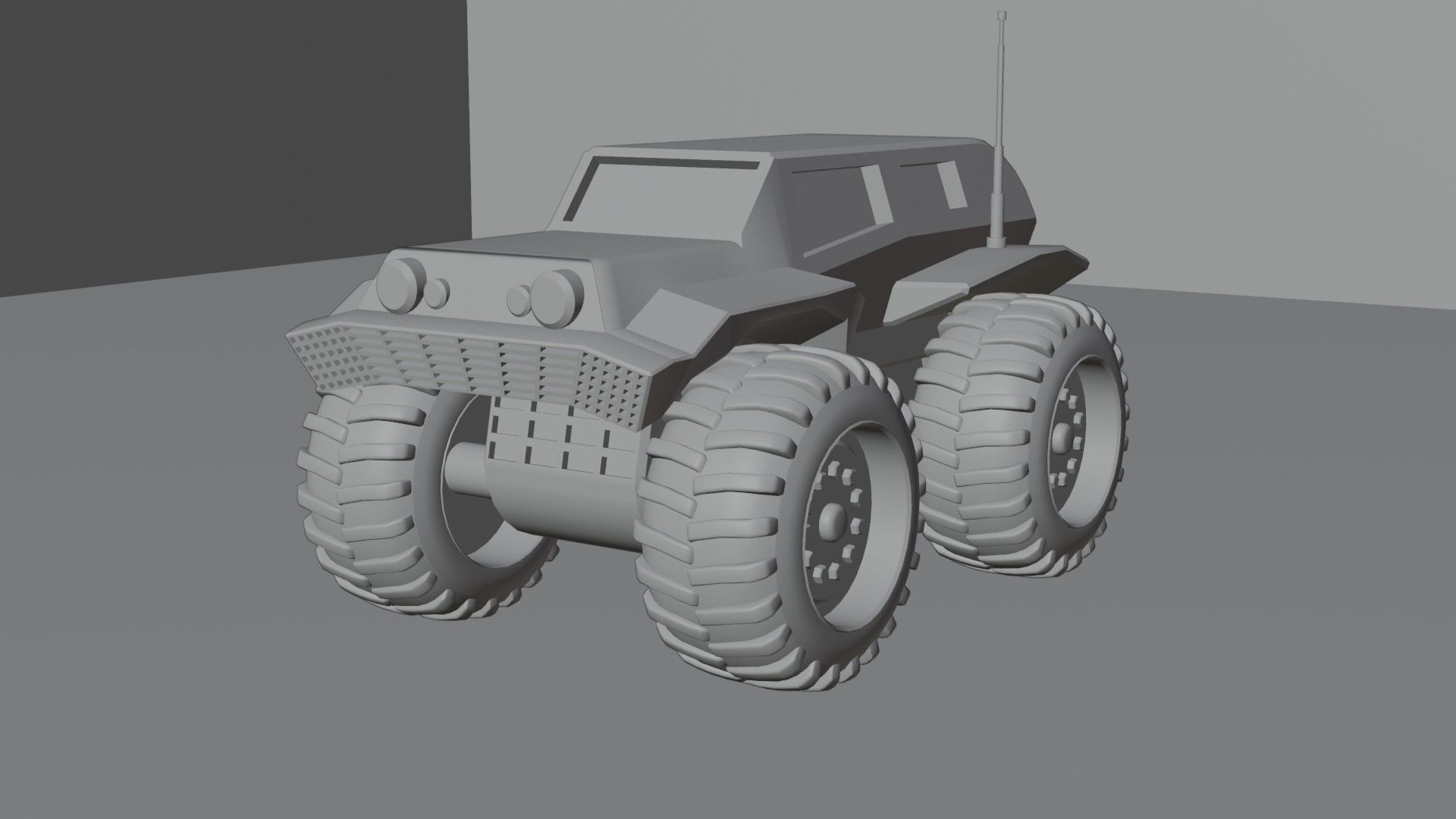 Monster Car Low-poly 3D model_15