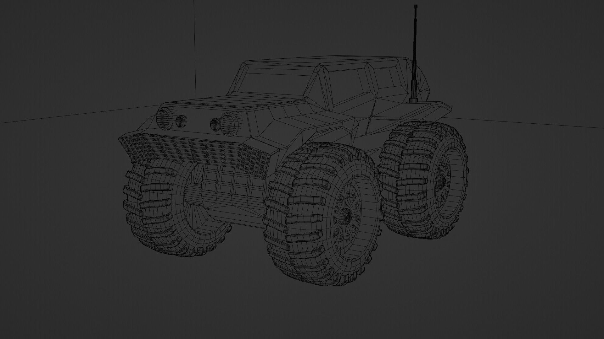 Monster Car Low-poly 3D model_16
