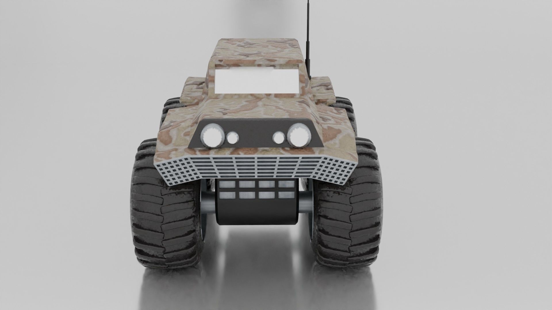 Monster Car Low-poly 3D model_2