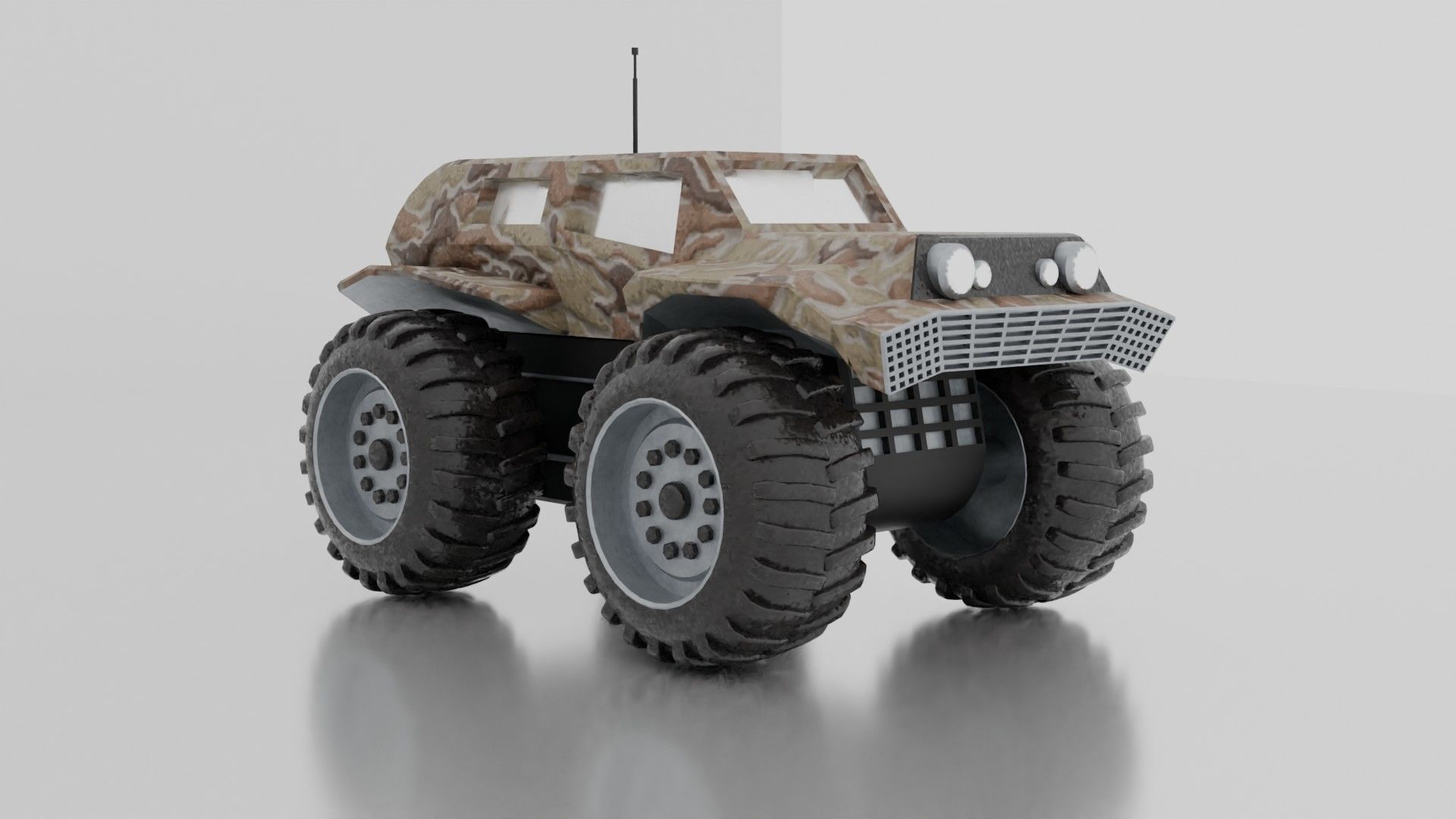 Monster Car Low-poly 3D model_6