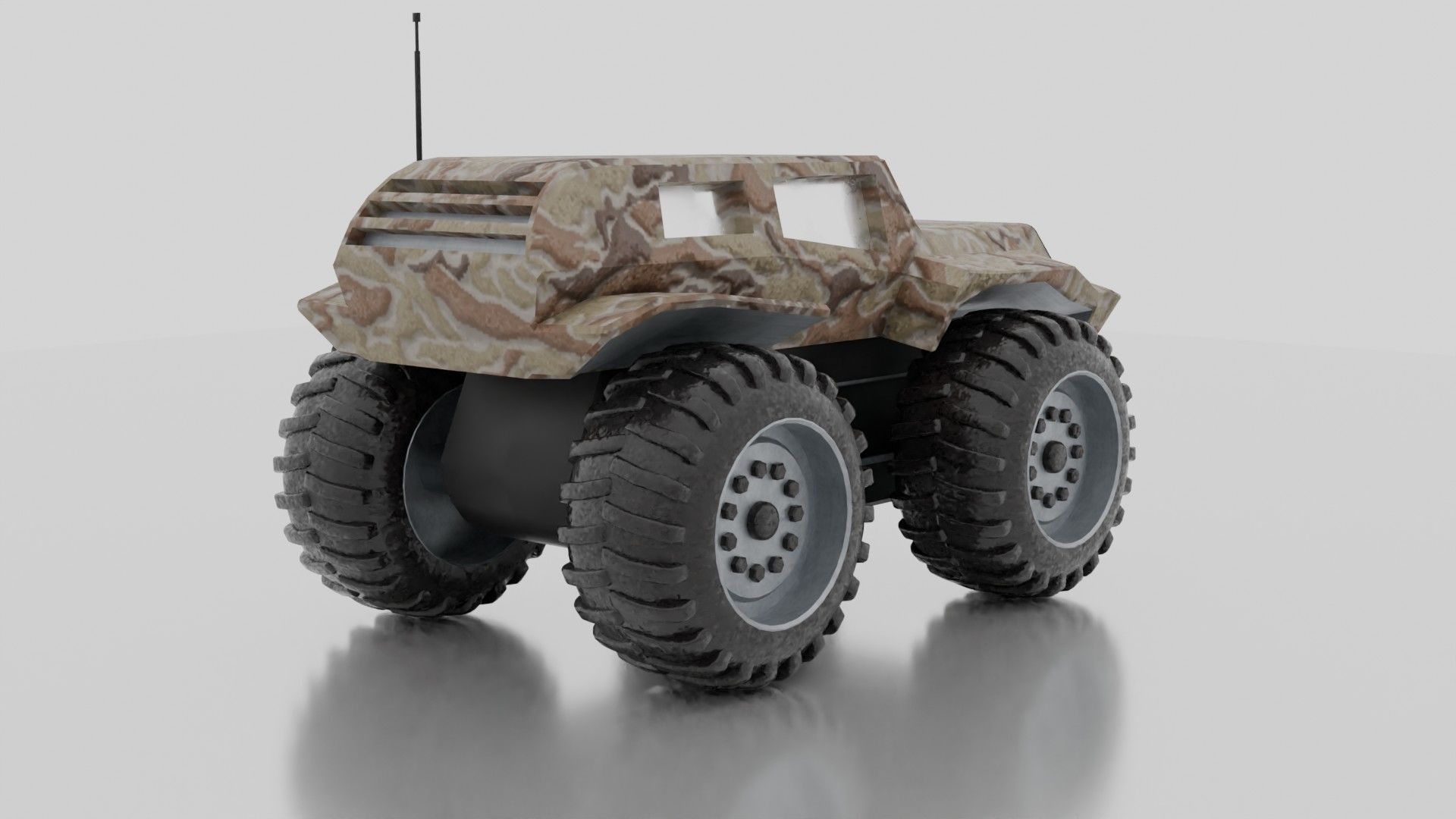 Monster Car Low-poly 3D model_4