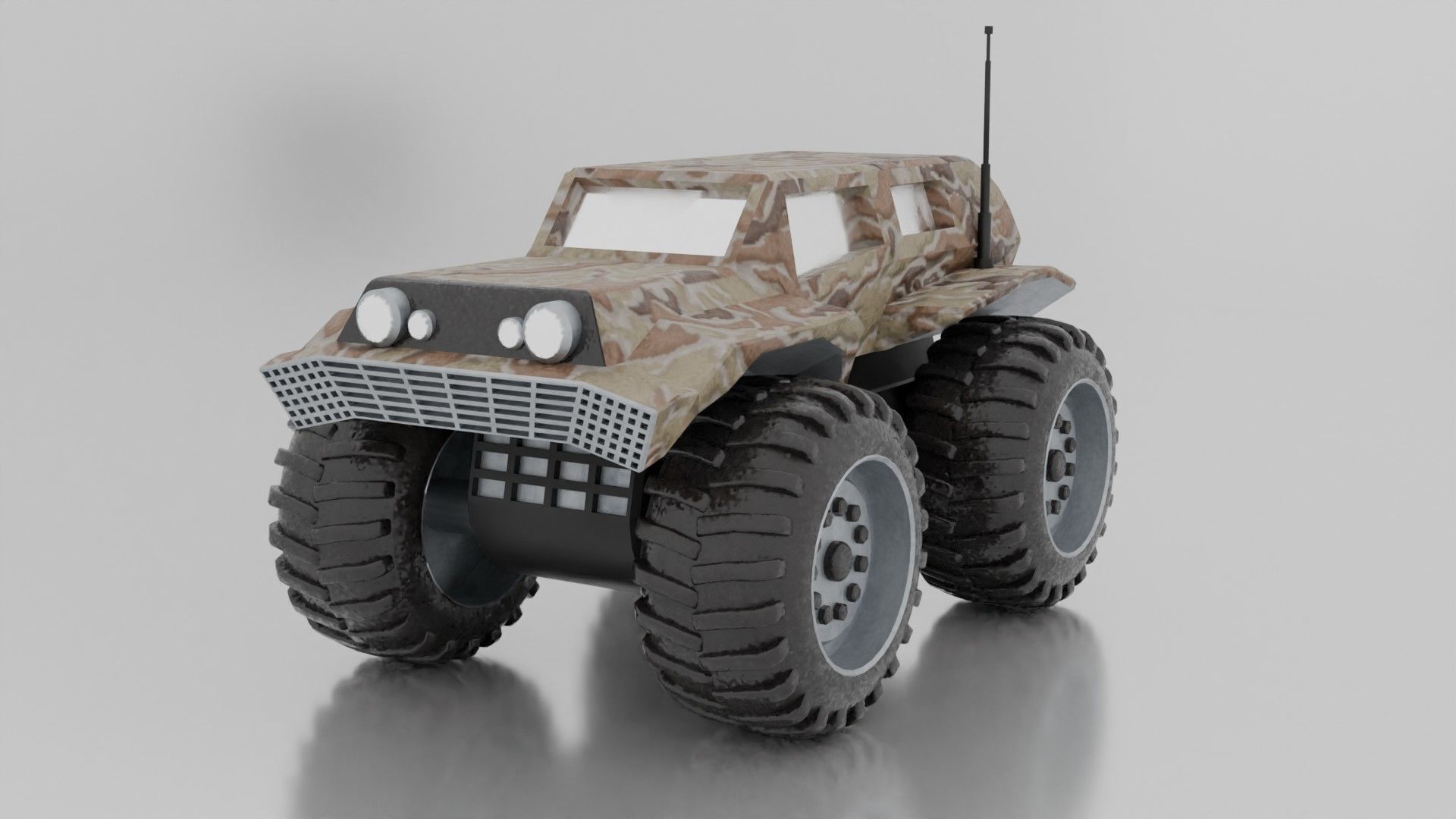 Monster Car Low-poly 3D model_1