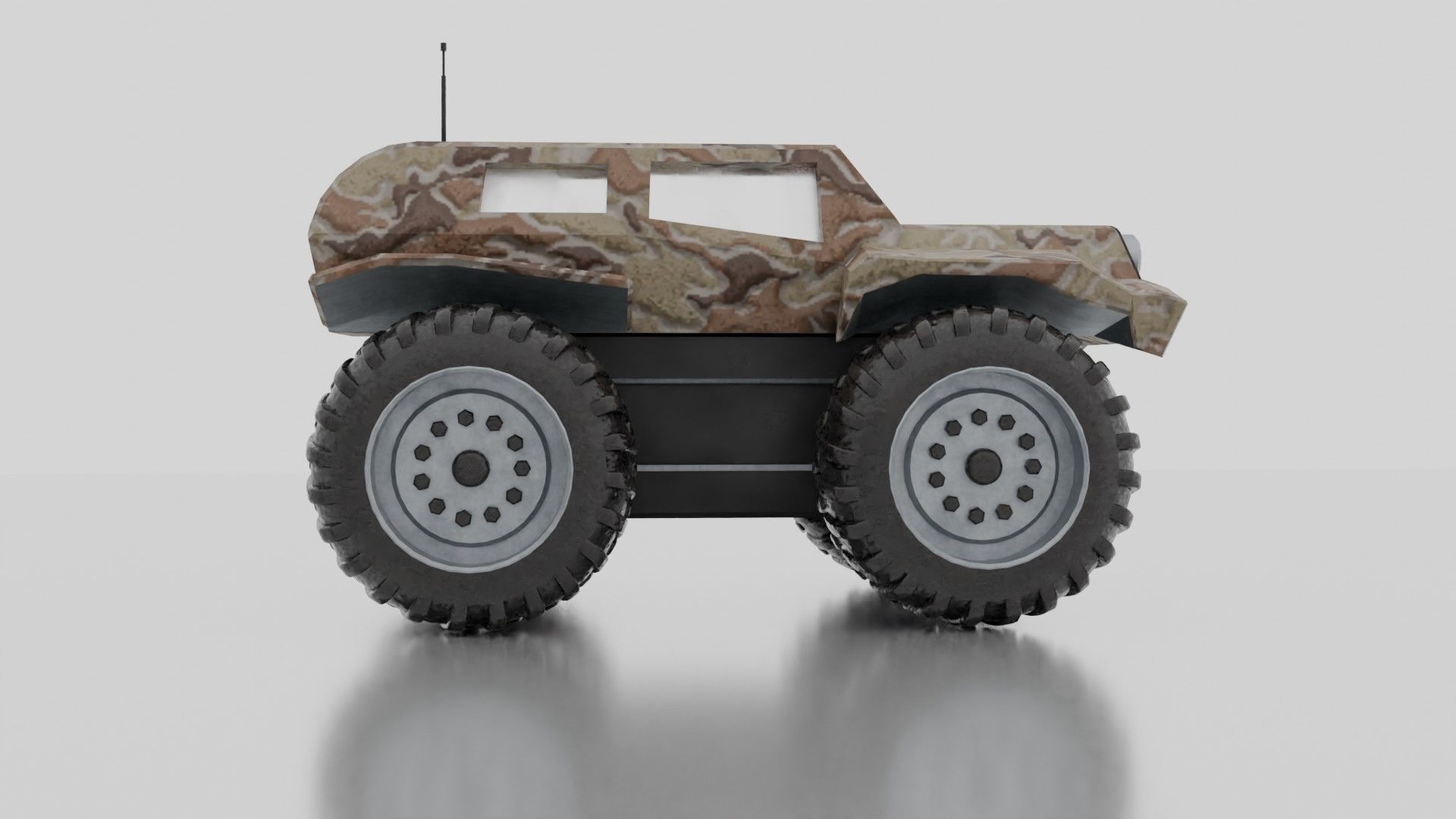 Monster Car Low-poly 3D model_5