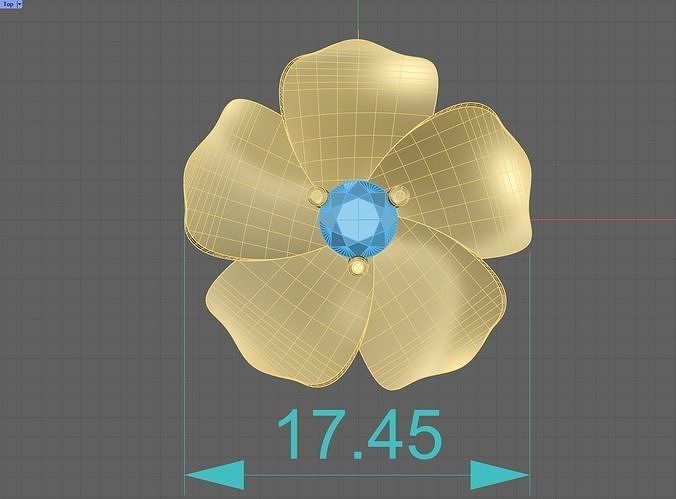 Flower pendant with setting for 1 central stone Free 3D print model