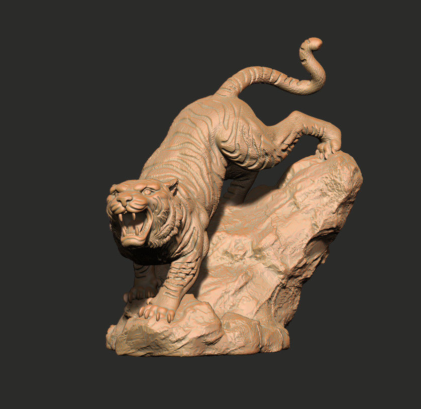 Tiger Statue for 3d Printing  3D print model_1