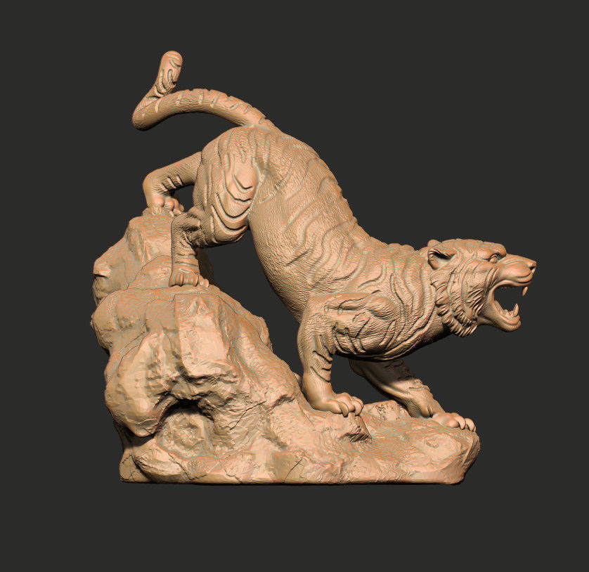 Tiger Statue for 3d Printing  3D print model_2