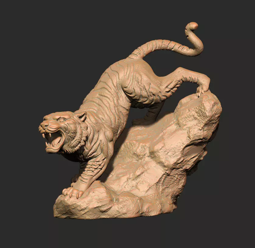 Tiger Statue for 3d Printing  3D print model_0