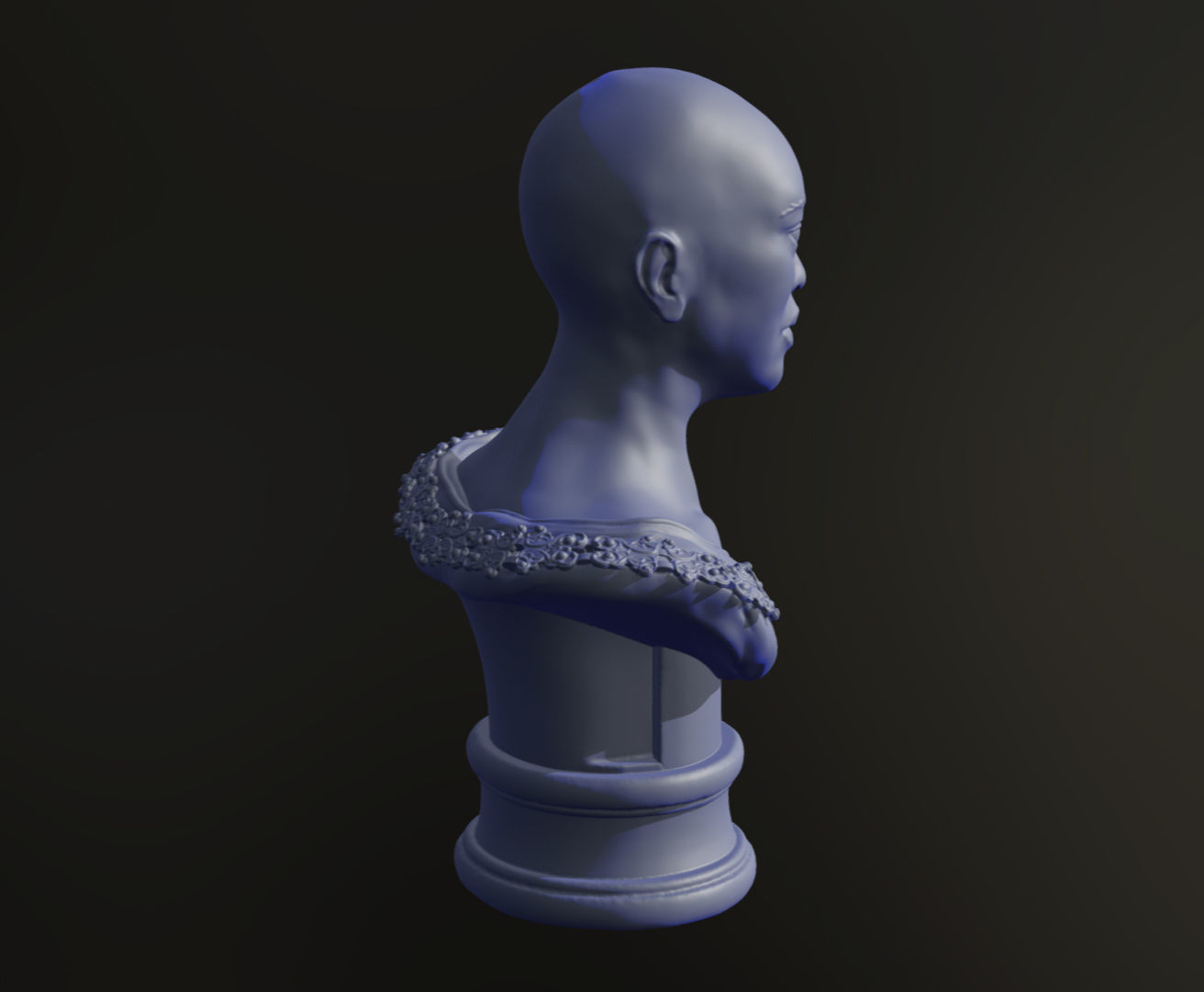 3D Printable Statuette - Woman with Necklace 3D print model_3