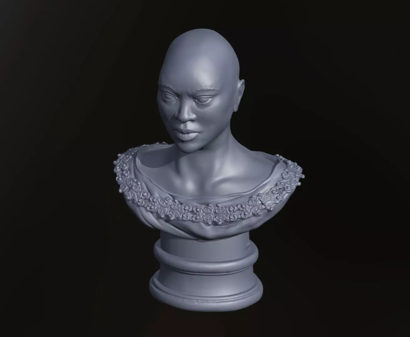 3D Printable Statuette - Woman with Necklace 3D print model_0