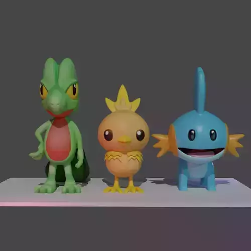 Pokemon Hoenn Starters 3D print model