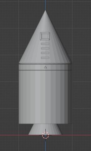 Simple Small Rocket Free 3D model_4