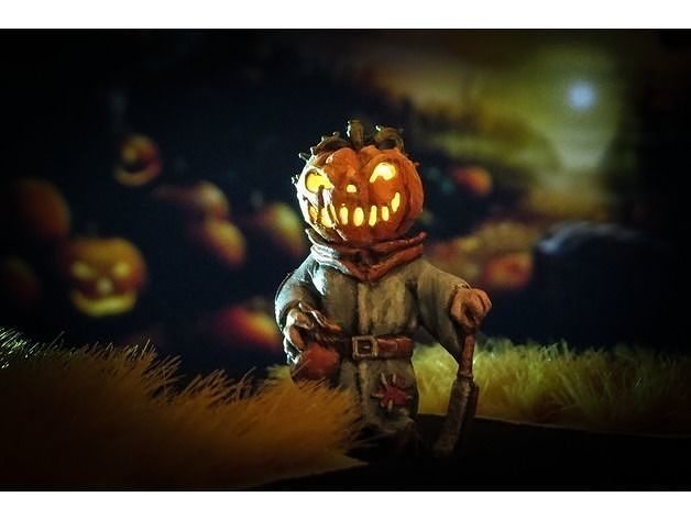 Pumpkin Head 3D Printed Artwork 3D print model