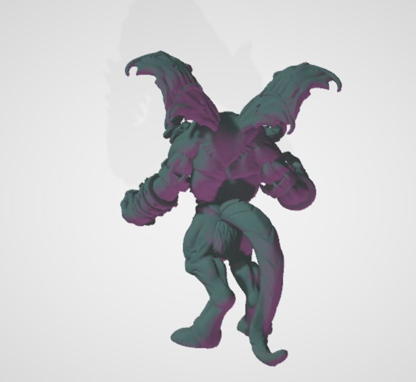 Bull Demon PoseD 3D Printed Artwork 3D print model_2