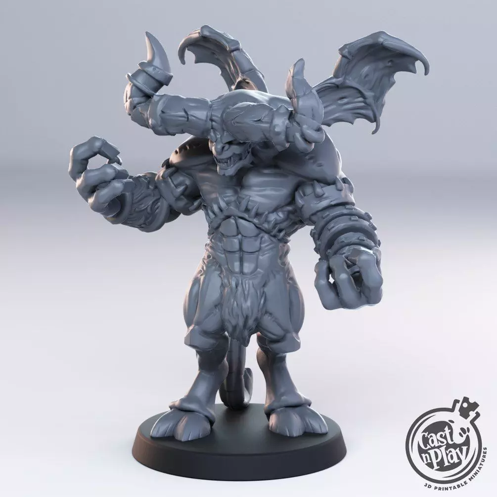 Bull Demon PoseD 3D Printed Artwork 3D print model_0