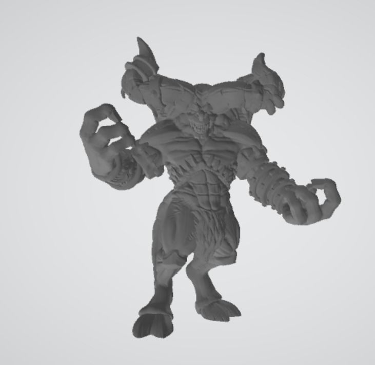 Bull Demon PoseD 3D Printed Artwork 3D print model_1